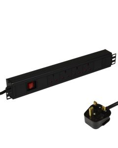 Fusion Horizontal Filtered PDU, 4 Way 13 Amp UK Plug