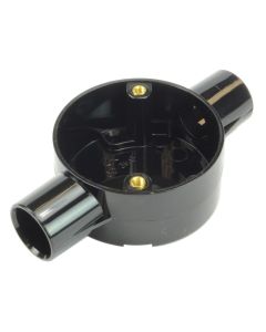 Round PVC Conduit Black 20mm Through Box 2MRB3BK