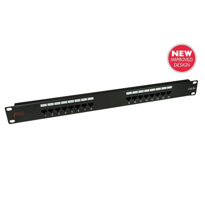 Powertel Telecom & Trade - Fusion Cat 5e 16 Port Patch Panel