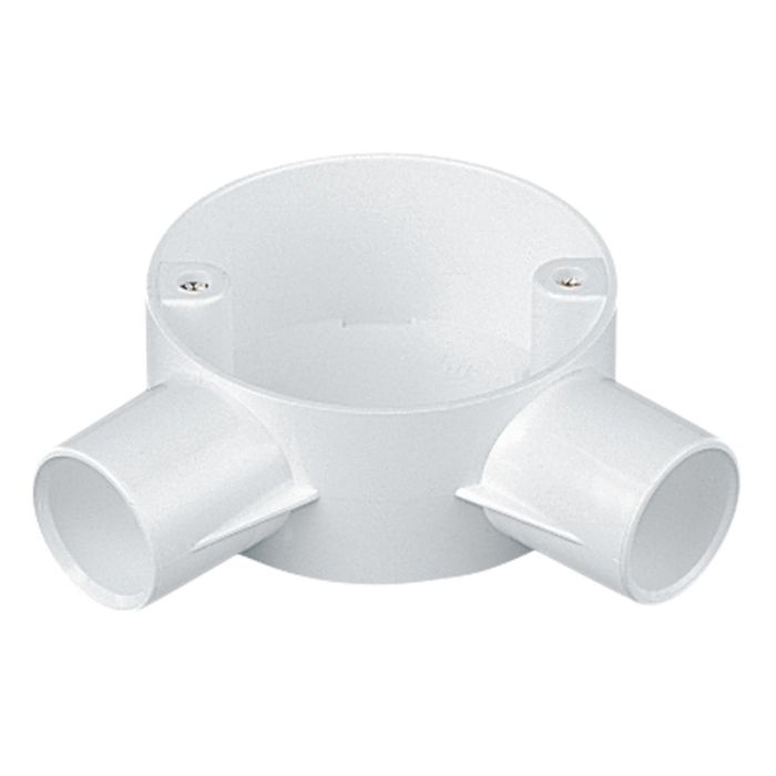 Powertel Telecom & Trade - Round PVC Conduit White 25mm Angle Box 3MRB4WH